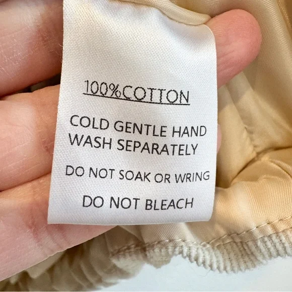 Polly Corduroy Puffer Jacket Cropped Neutral Minimal Cozy Gorpcore Women 10 A98 - Picture 6 of 10